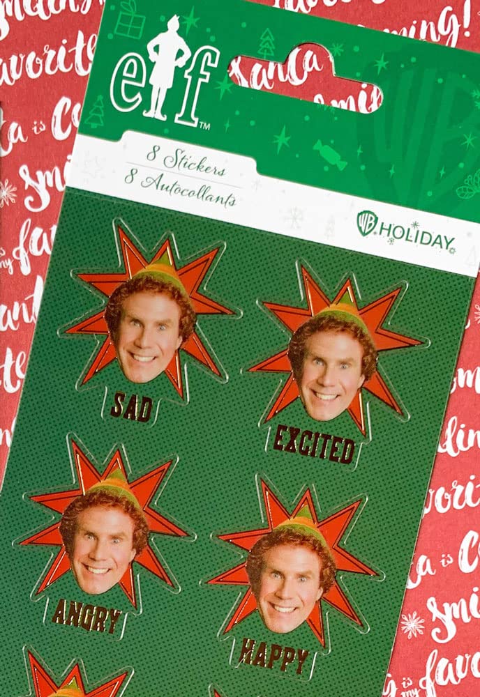 Paper House Productions Elf Movie Shiny Foil Enamel Effect Sticker Sheet 6-Pack for Crafts, Scrapbooking & Collecting - Buddy's Emotions
