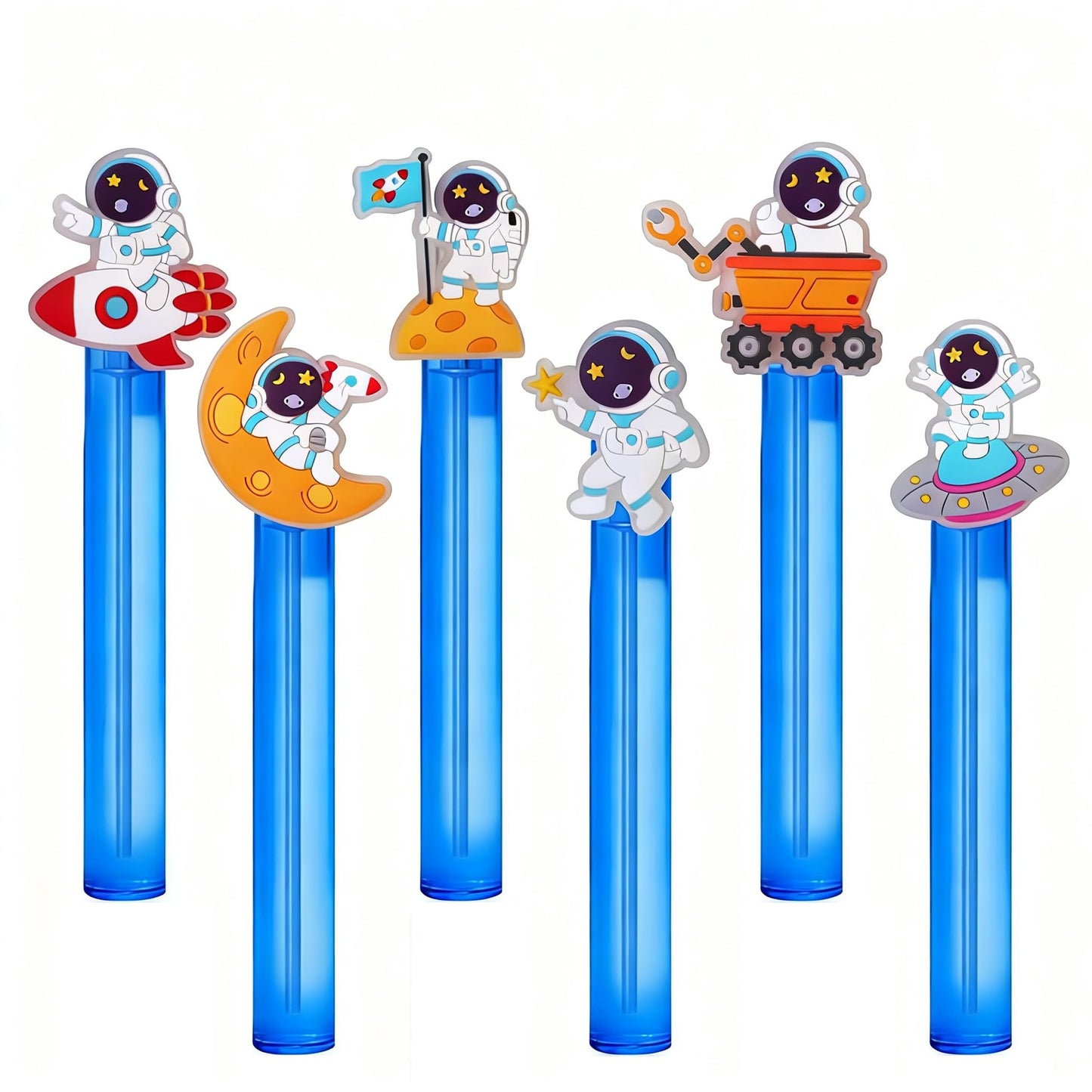 YIISUN Space Theme Party Favors,24Pcs Outer Space Bubble Wands for Kids,Cute Bubble Wand for Astronaut Birthday Party, Pinata Stuffers for Kids Goodie