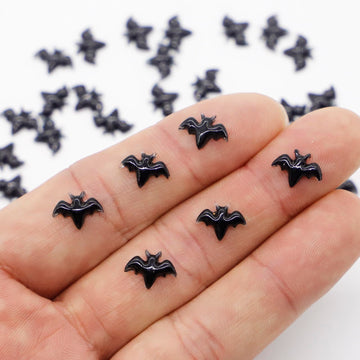 Micro Miniature Bats, Dollhouse Miniature Tiny Bats, Spooky Themed Cartoon Flat Back Bats, Mini Micro Landscaping Decoration (40 PCS)