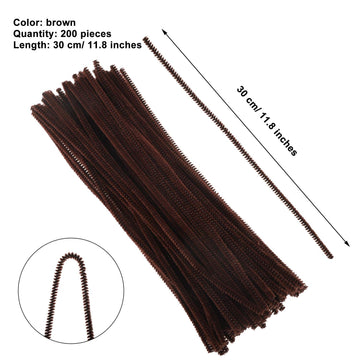 450 Pieces Christmas Pipe Cleaners Sets, Including 100 Pieces Brown Chenille Stem, 200 Pieces Red Pom Poms and 150 Pieces Self Adhesive Wiggle Eyes