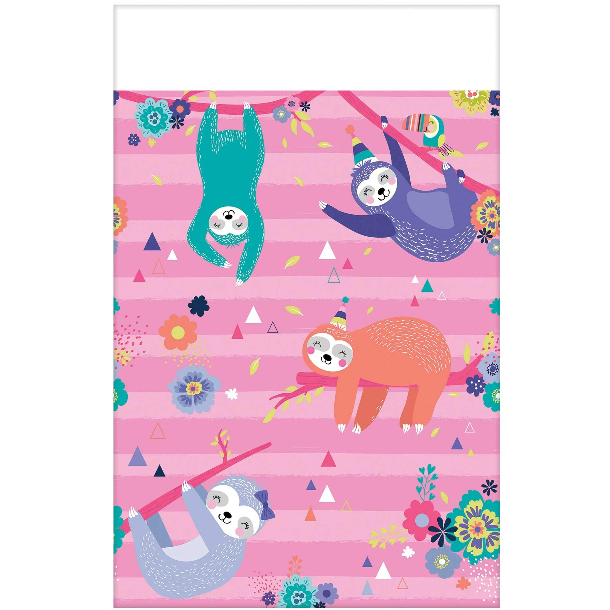Charming Sloth Paper Table Cover - 54" x 96" (1 Pc.) - Eye-catching Design - Perfect for Parties, Celebrations & Events