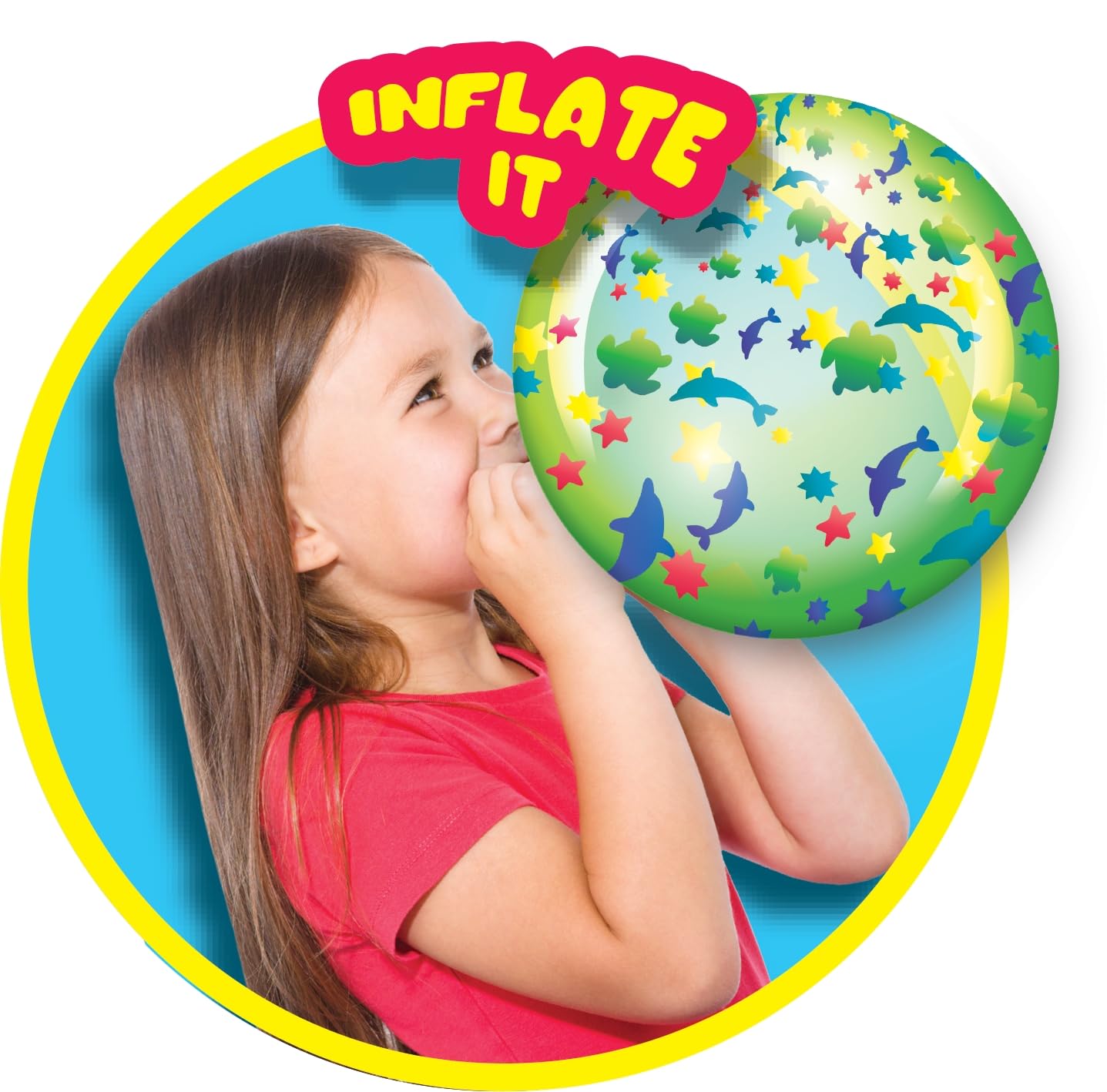 JA-RU Bloonie Inflatable Mega Ball (4 Packs) Soft Clear Confetti Filled Bubble for Kids & Adults. Summer Pool, Beach, Yard Toys. Party Favor, Birthday