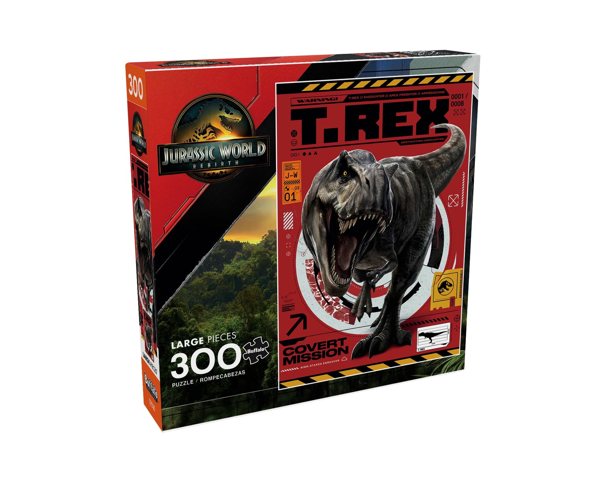 Buffalo Games -300 Piece Jurassic World T. Rex Encounter Jigsaw Puzzle Colorful Puzzle for Adults - Precision-Cut Pieces, Beautiful Artwork, and Hours