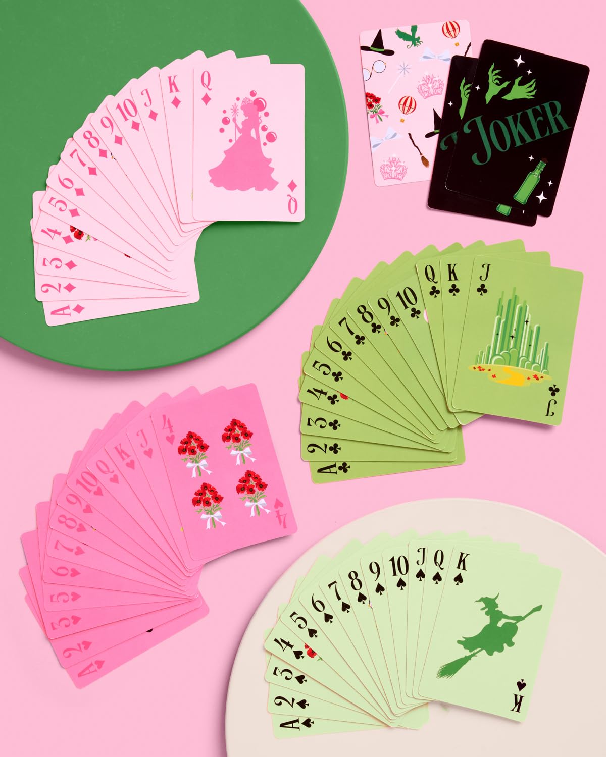 xo, Fetti Pink + Green Witch Playing Card Set - 54 pcs | Bachelorette Game, Birthday Party Activity, Girls Night Decor, Kids Card Deck Accessory