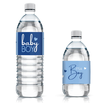 Blue It's a Boy Baby Shower Water Bottle Labels, 20 Count