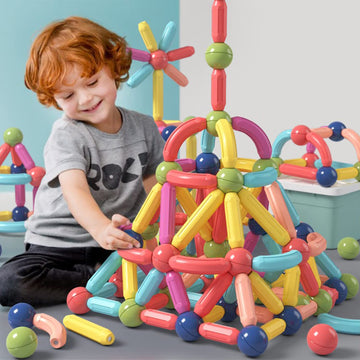 BAKAM Magnetic Building Blocks for Kids Ages 4-8, STEM Construction Toys for Boys and Girls, Large Size Magnetic Sticks and Balls Game Set for Kid’s