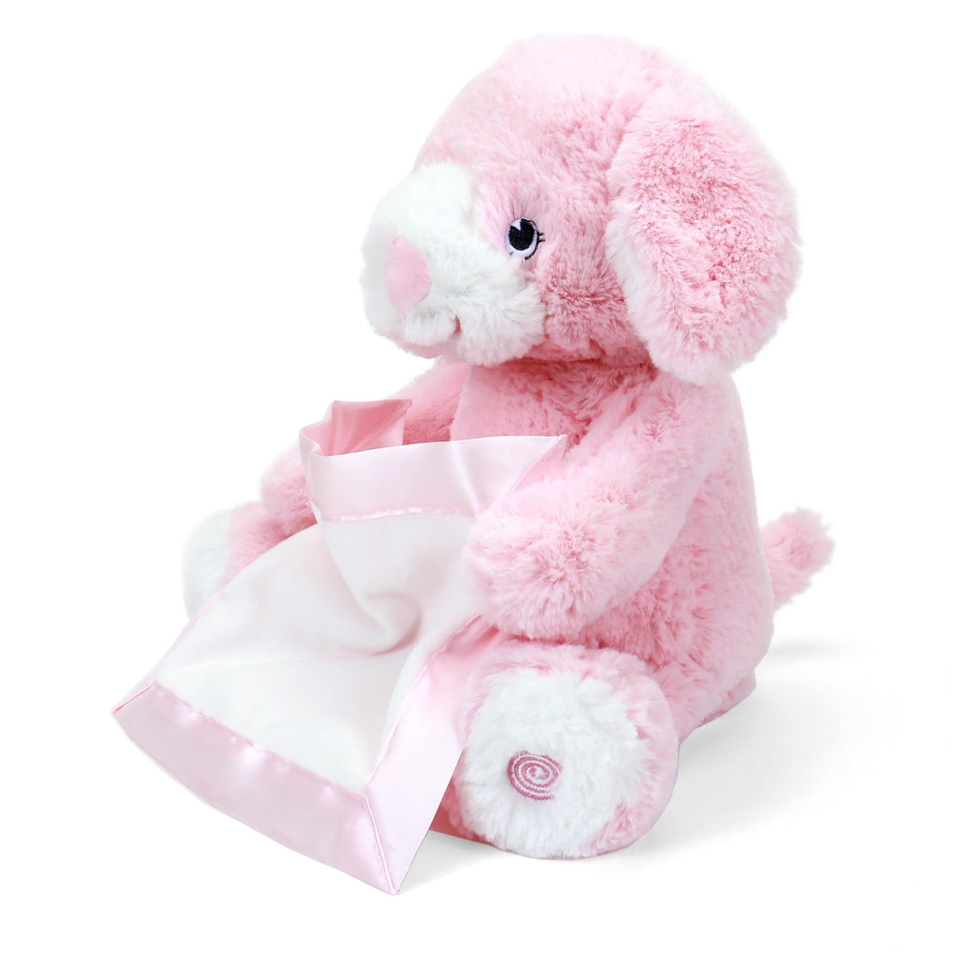 GUND Peek-a-Boo Furry Friends Animated Peek-a-Boo Puppy Plush, Pink, 10"