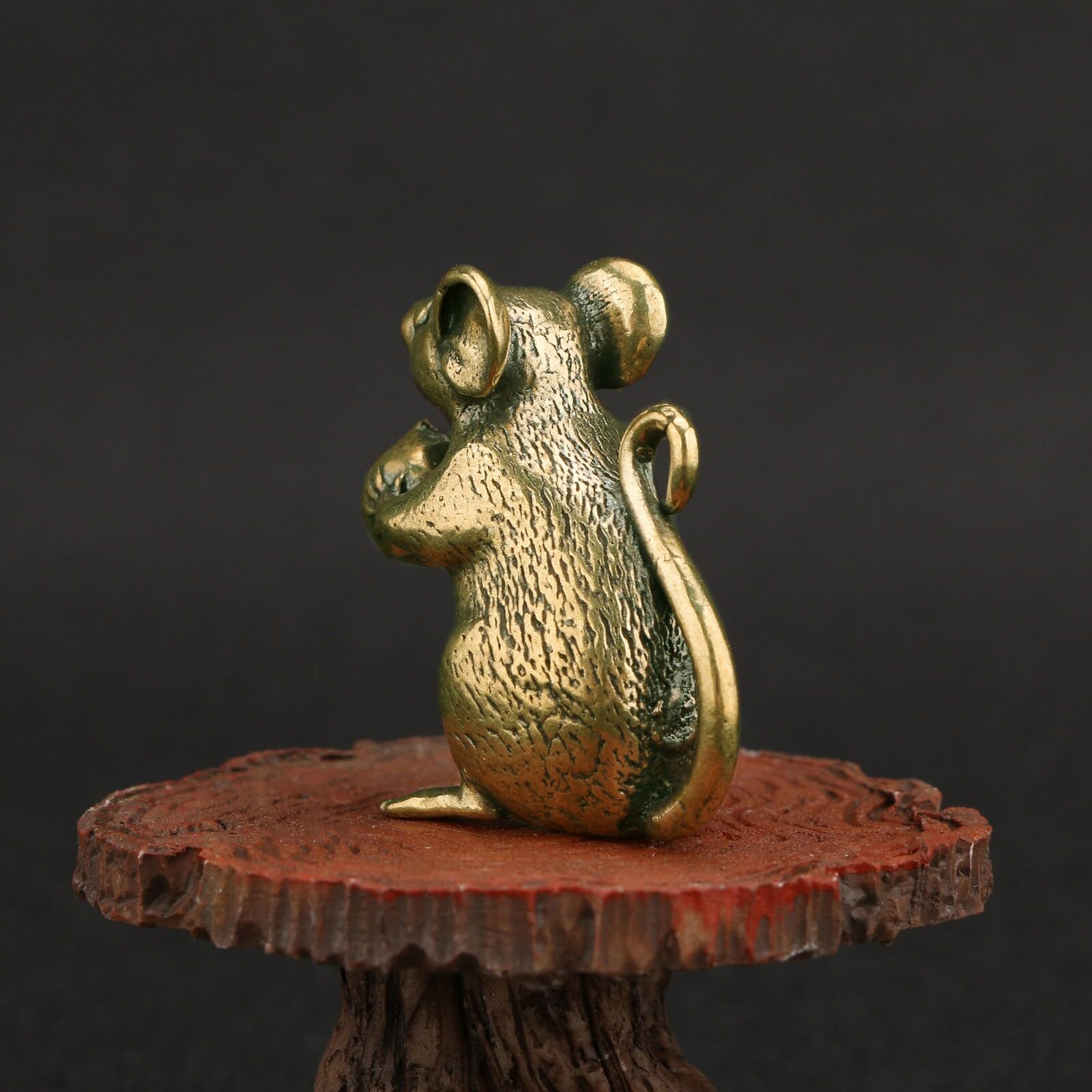 Miniature Mouse, Dollhouse Miniature Brass Mouse, Retro Statue Ornament, Mini Micro Garden Landscaping Decoration