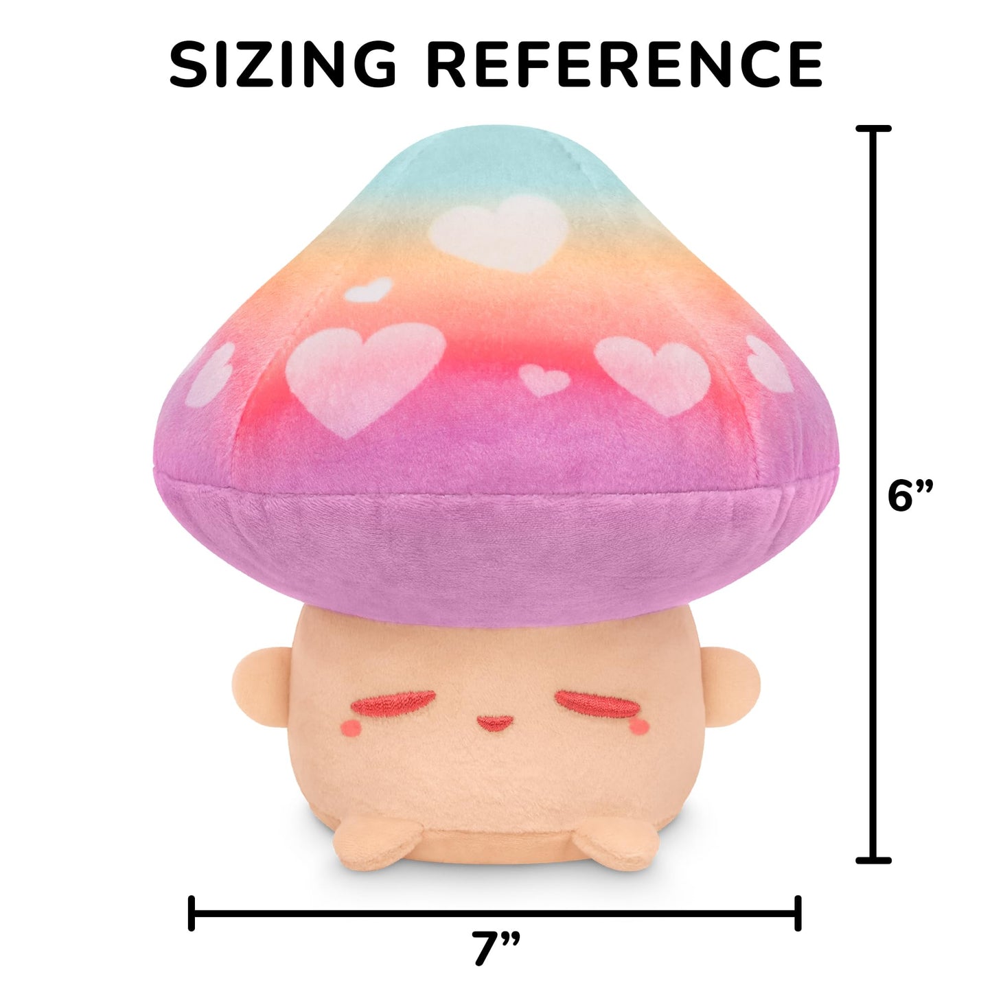 TeeTurtle 6" Hearts Mushroom Plushie - Mystical Mushroom - Cute Kawaii Soft Stuffed Animals