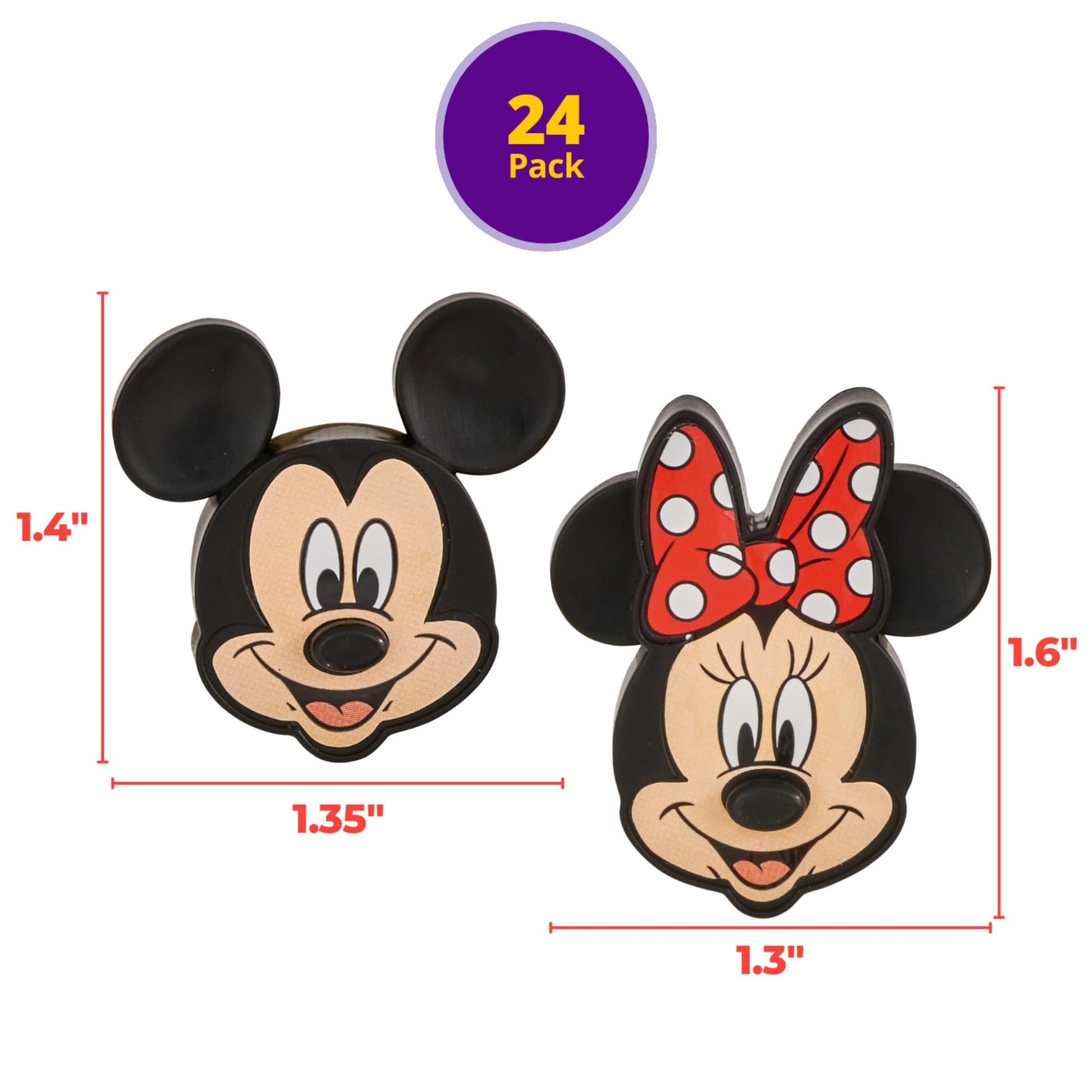 DecoPac Disney's Mickey Mouse and Minnie Mouse Rings, 24 Classic Disney Cupcake Decorations, Cake Toppers For Birthday, Parties, Celebrations - 24