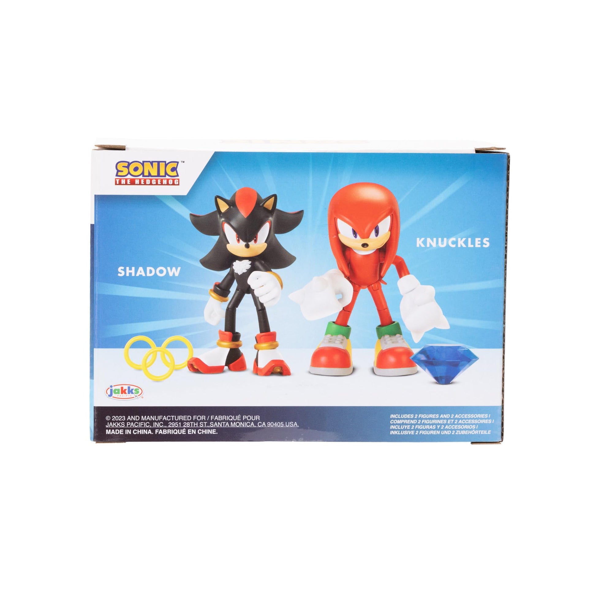 JAKKS Pacific Sonic The Hedgehog 4" Action Figure 2 Pack Knuckles & Shadow