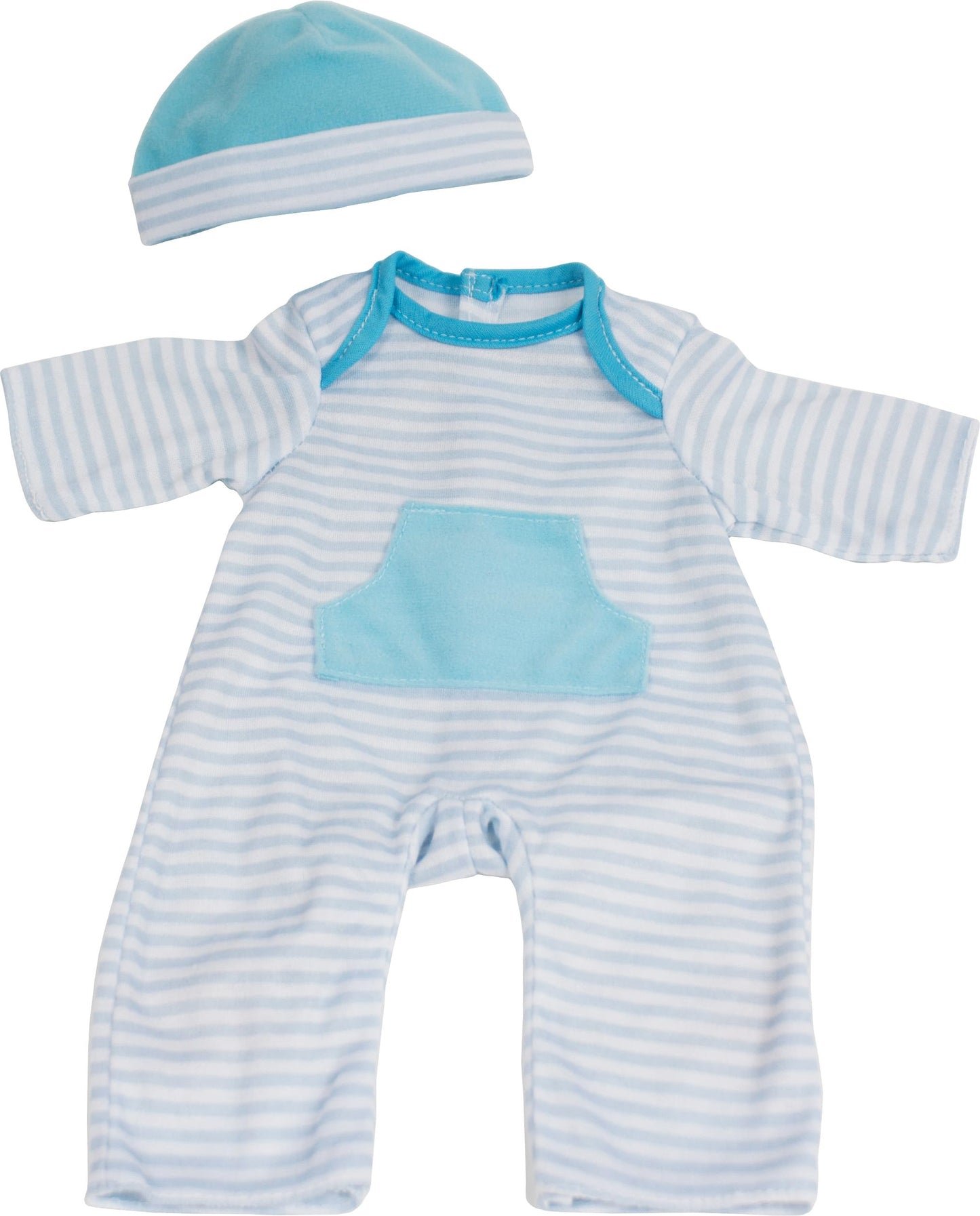 JC Toys | 4 Assorted Baby Doll Rompers and Hats | Pink + Blue + Light Pink + Purple | | Ages 2+ | Fits Dolls 14"-16""