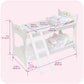 Badger Basket Doll Bunk Bed with Ladder and Bedding - Stylish White & Rose Design for 18 to 20-Inch Dolls with Pillows and Blankets