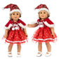 TianBo 3pc Christmas 18 Inch Doll Clothes Red Color Including Snowflake Hat Shawl Dresses Outsuits for Girl Doll and Other 18 Inch Girl Dolls