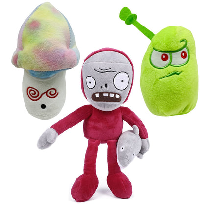JHESAO 3 PCS Plants and Zombies Plush Sets Zombies Toy Hypno Shroom, 1 2 Stuffed Soft Dolphin Zombie Doll, Laser Bean PVZ Plushies Figure Doll