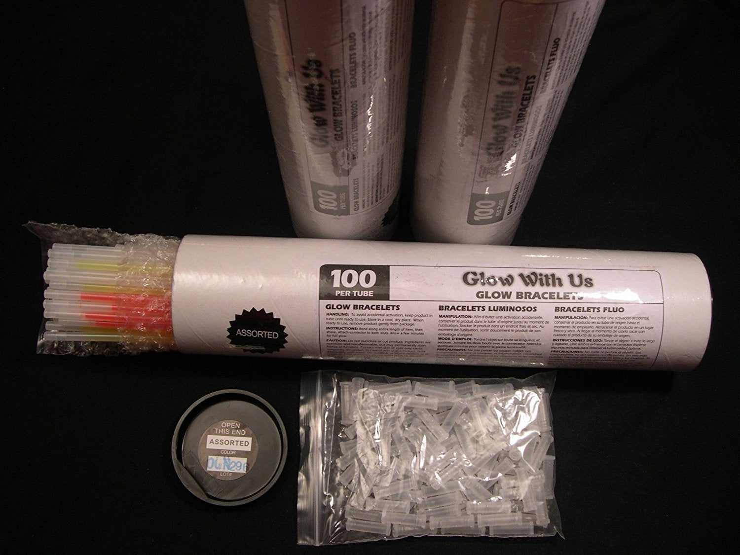 Glow With Us Glow Sticks Bulk Wholesale, 200 6” Industrial Grade Blue Light Sticks+200 Free Glow Bracelets! Bright Color, Glow 12-14 Hrs, Safety Glow