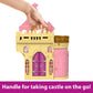 Mattel Disney Princess Toys, Belle Stackable Castle Doll House with Small Belle Doll, 4 Character Friends & 3 Accessories, Portable with Handle