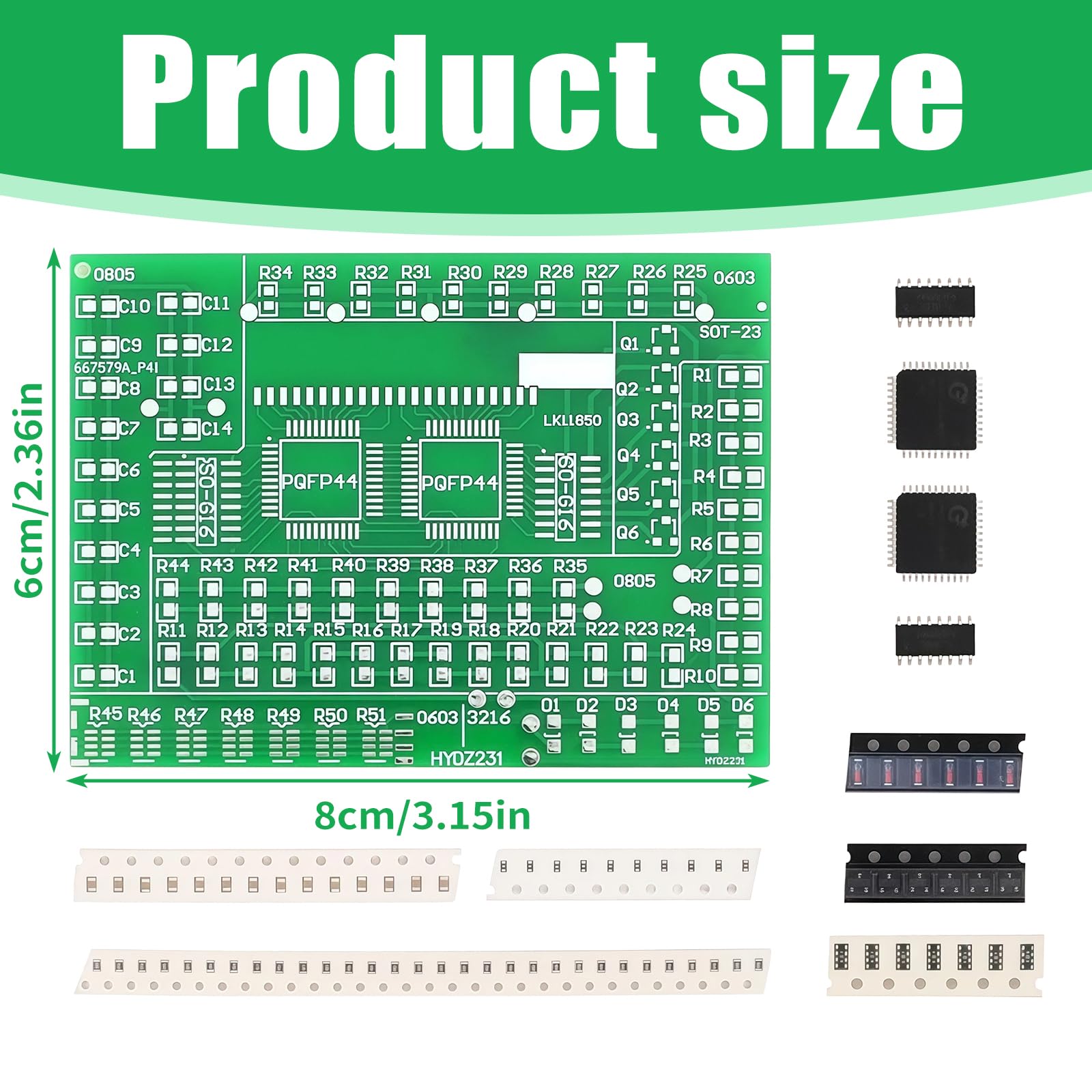 SMD Soldering Practice Kit,Advanced Surface Mount Device Training Electronic Components Practice Board Skill Training Soldering Kit for Electronics