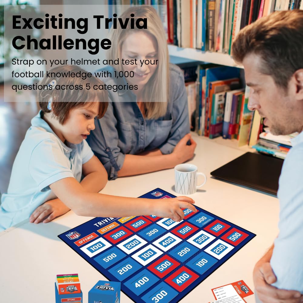 Masterpieces NFL Gridiron Trivia Challenge Board Edition, Officially Licensed Football Sports Trivia Play Set, 1000 Questions, Family Night Activity