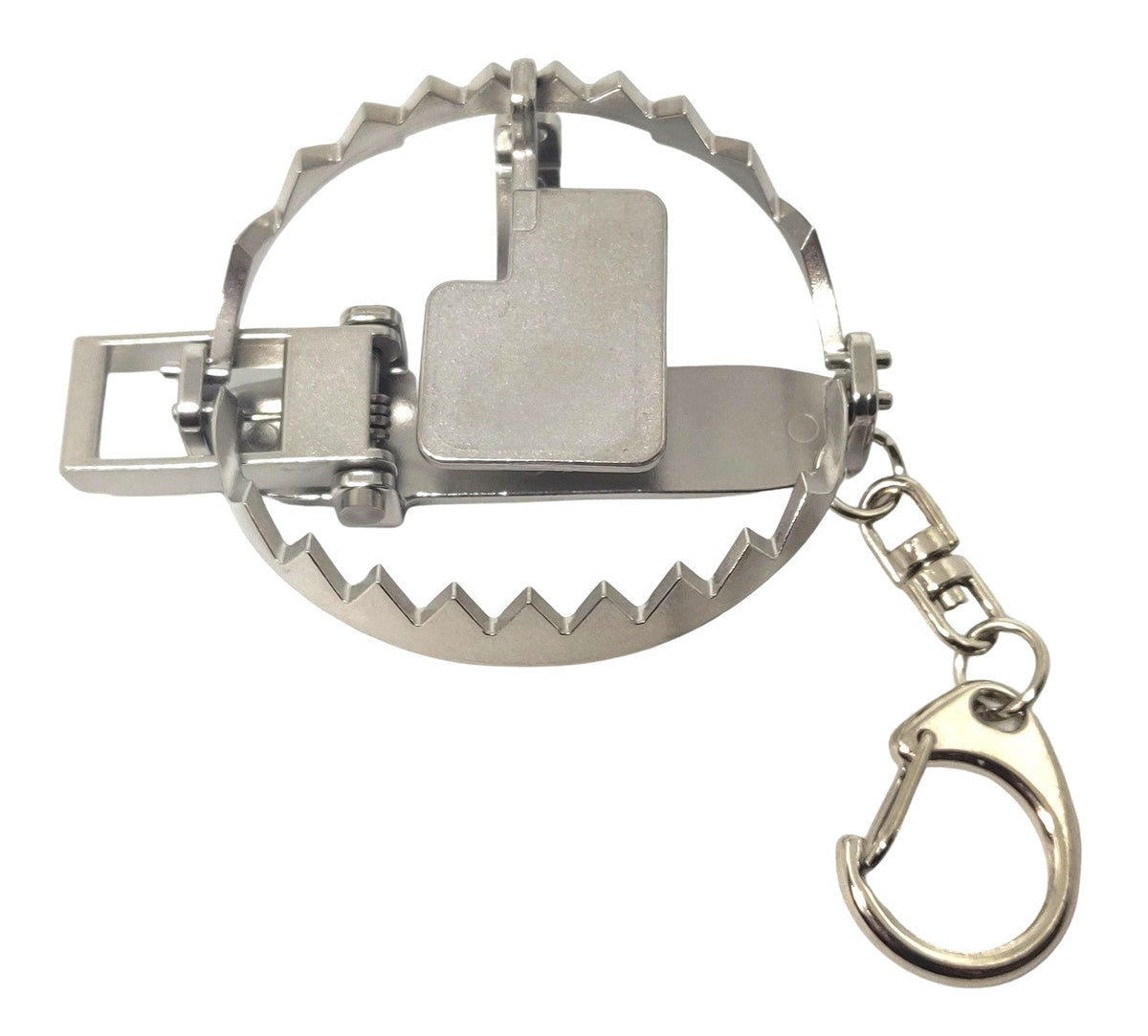 Trappy - The Original MINI Bear Trap Keychain That Works - Silver,1 Pack
