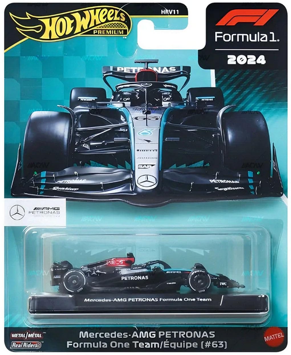 Hot Wheels Formula 1 2024 Die-Cast Racing Cars Set of 6, McLaren, Mercedes-AMG Petronas, Red Bull Racing, Visa Cash App RB Teams HRV11-956H