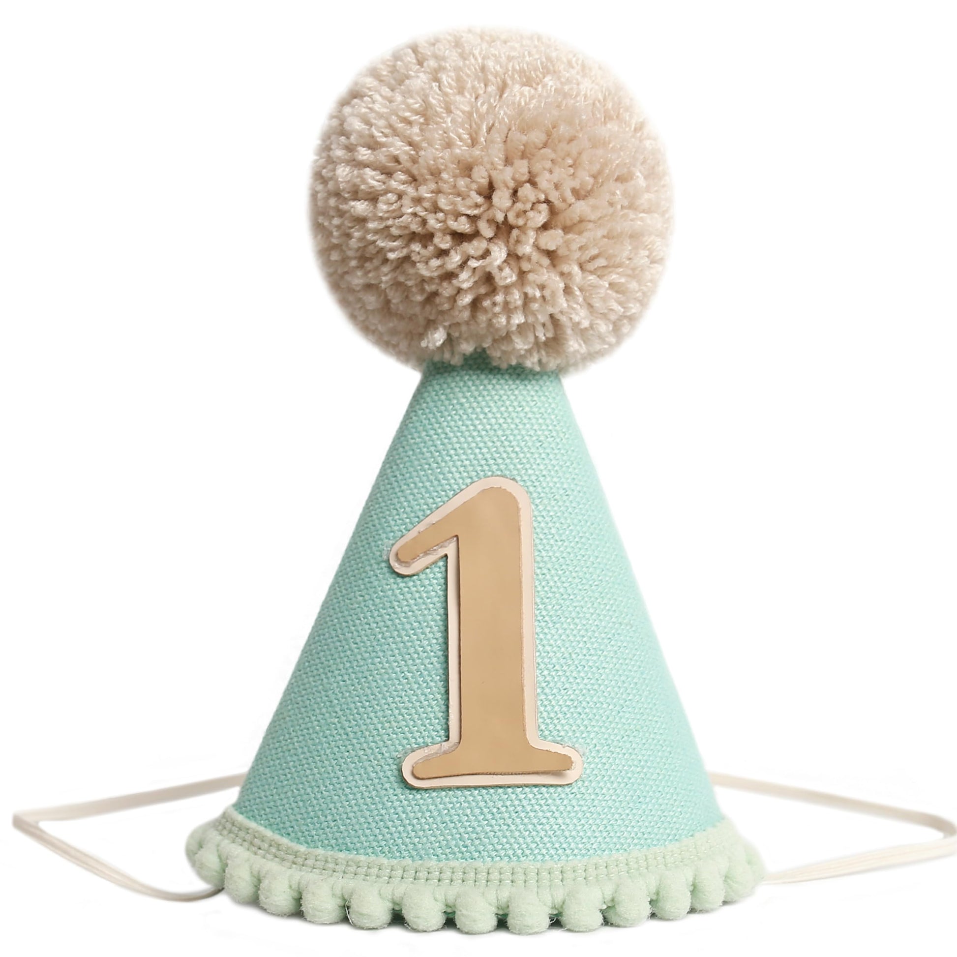 HGFC Natural Boho Birthday Hat - Boho First/1st Birthday Decorations,Cake Smash Photo Prop (Green)