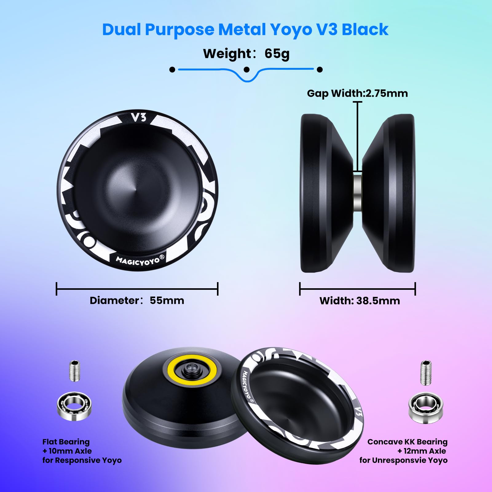 MAGICYOYO V3 Yoyo for Kids 8-12 or Above, Responsive Yo-yo Dual Function