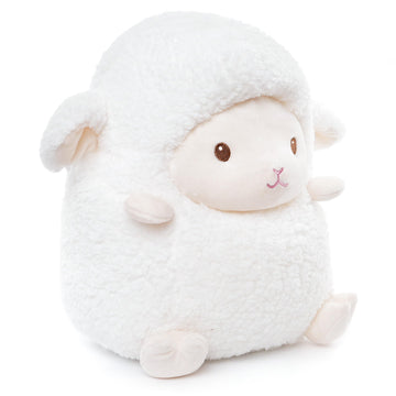 WEIGEDU Cute Sheep Plush Toy - 14” Soft Round Stuffed Animal Pillow Kawaii Lamb Plushie for Kids & Adults - Huggable Plush Cushion for Bed, Sofa