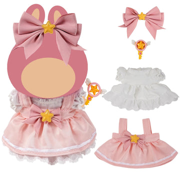 17cm Doll Clothes,6.7 Inches(15-17cm ) Cute Clothes Suitable for Dolls Accessories, 4-Piece Clothes for Dolls Outfit (NO Doll) (Pink Princess)