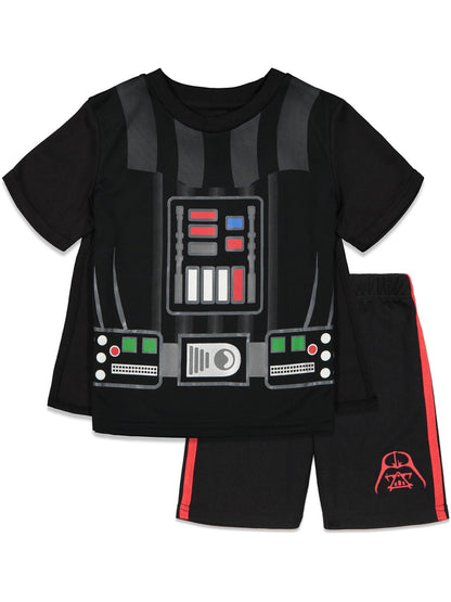STAR WARS Darth Vader Toddler Boys Costume T-Shirt Shorts and Cape 3 Piece Black 2T