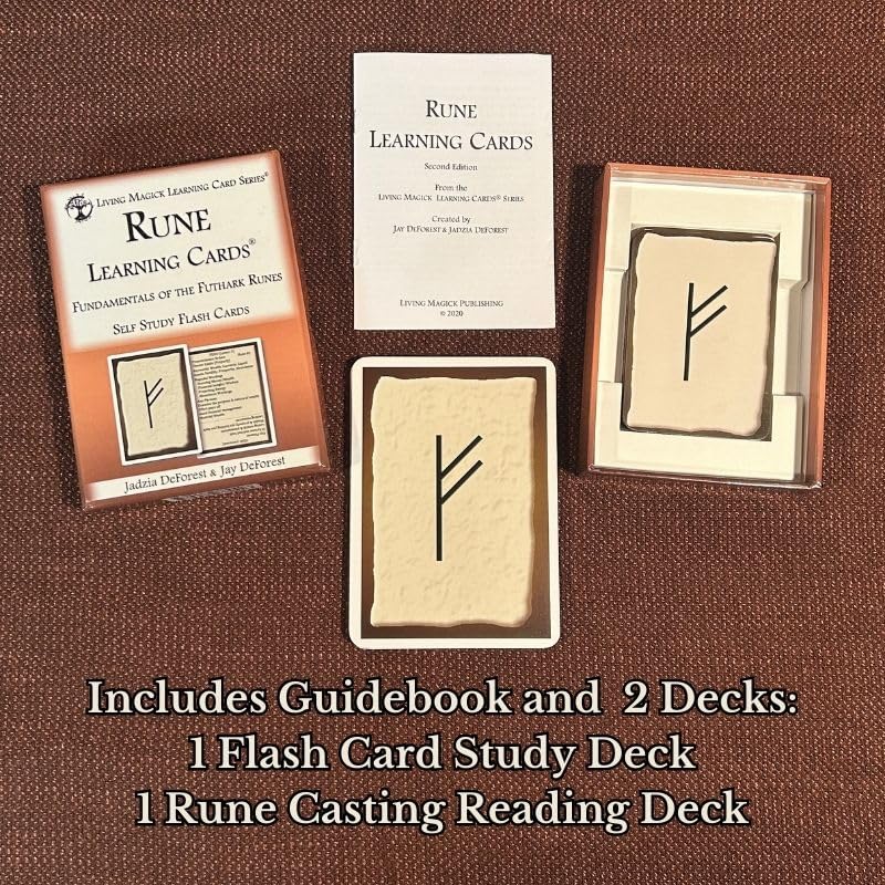 Rune Learning Cards - Self Study Flash Cards for Futhark Norse Runes