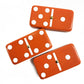 Marion Domino Double Six Orange-White Spots Jumbo Tournament Professional Size with Spinners in Dovetail Sheesham Wood Box.