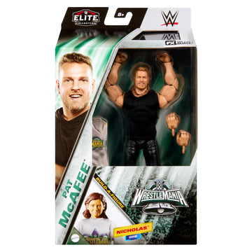 Mattel WWE Elite Collection Wrestlemania Action Figure Set, Pat McAfee Collectible with Accessory & Nicholas Build-A-Figure Parts