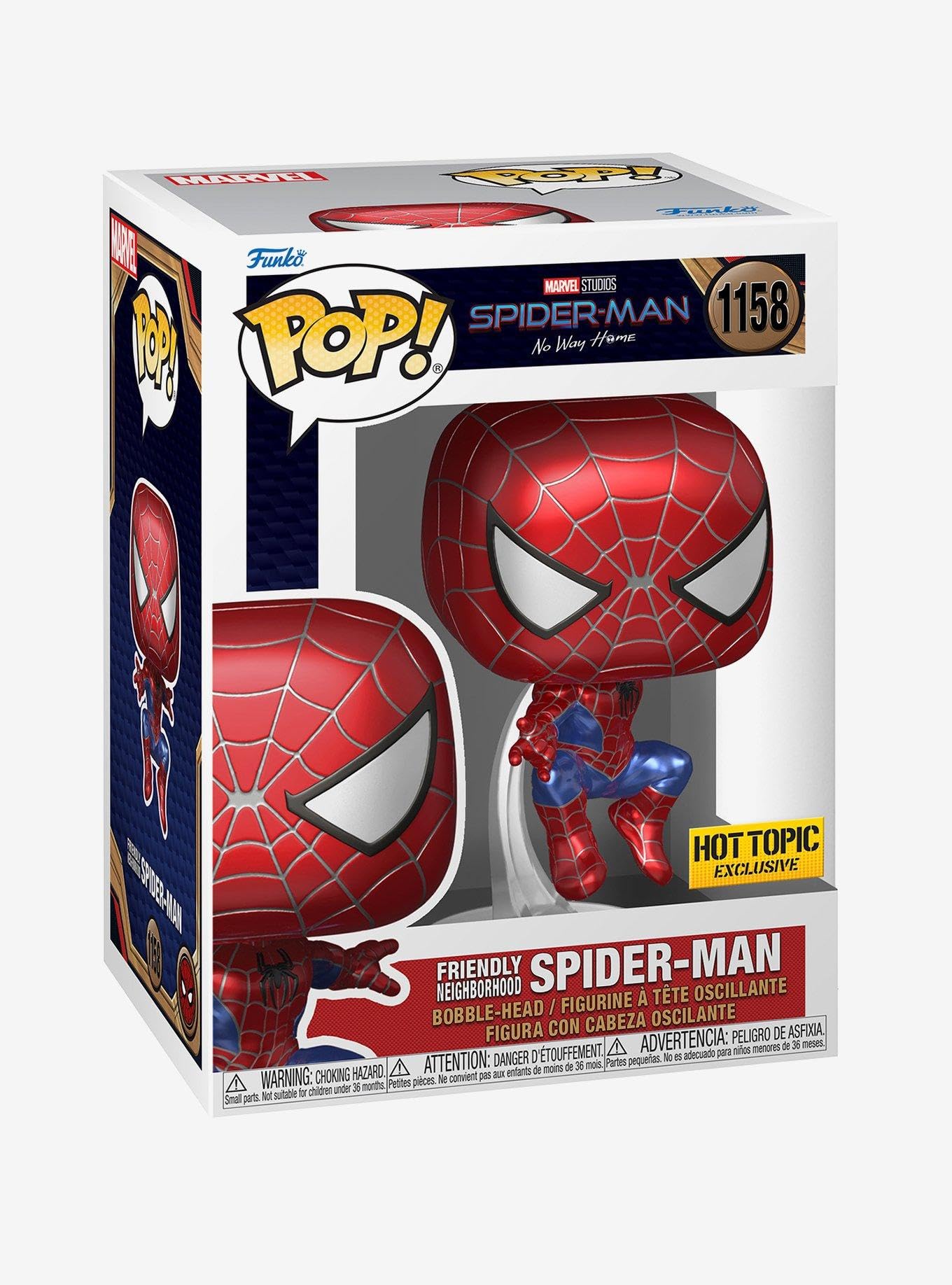 Funko Marvel Spider-Man: No Way Home Pop! Friendly Neighborhood Spider-Man Vinyl Bobble-Head Hot Topic Exclusive Multi None