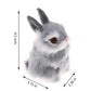 GUDVES Mini Realistic Cute Plush Rabbits Fur Lifelike Animal Easter Bunny Simulation Toy Model Gift Miniatures Decorations, Gray (Gray)