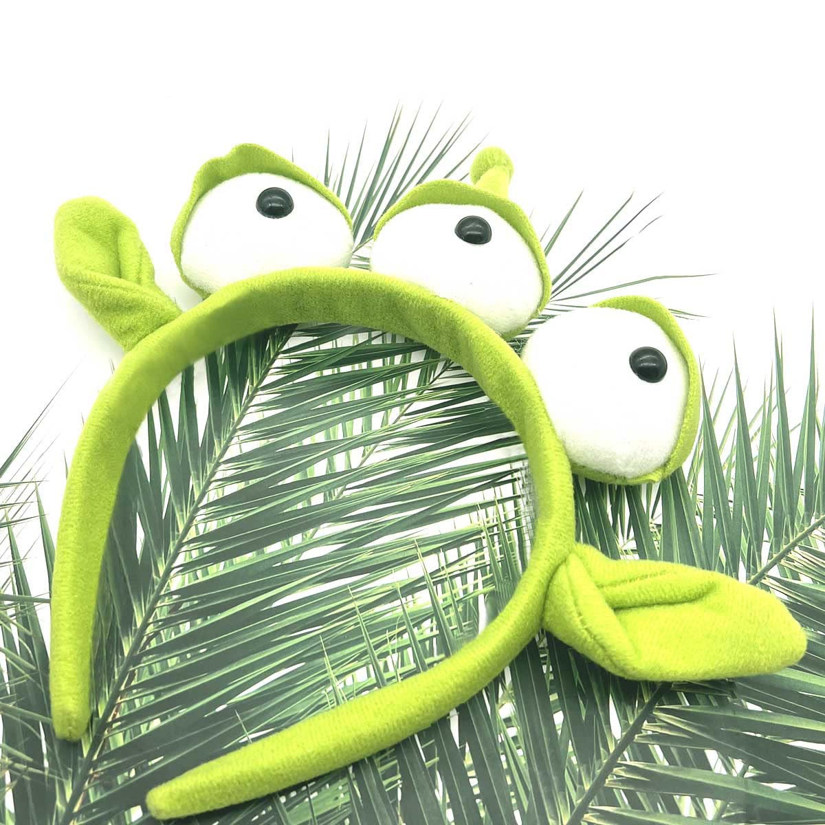 CHAOYUN 1PCS Green Toy Story Alien Headband Stretchy Plushy Three-eyed