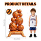 Big Basketball Foil Balloons Self Standing 3.5 ft with Field Base for Birthday Themed Decoration for Party Senior Nights Sports Supplies Decor