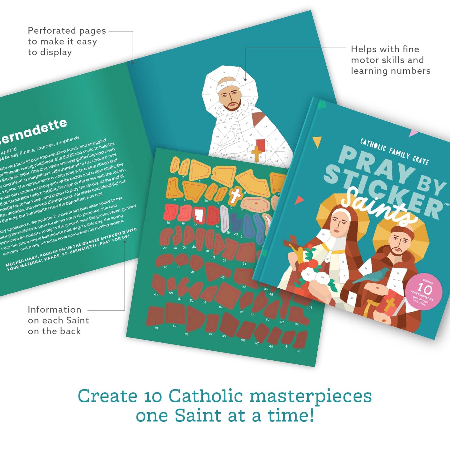 PRAY BY STICKER: Saints Sticker Book - Religious Activity - Interactive Faith-Based Learning with Stickers - Educational & Spiritual Book - Saints