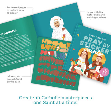 PRAY BY STICKER: Saints Sticker Book - Religious Activity - Interactive Faith-Based Learning with Stickers - Educational & Spiritual Book - Saints