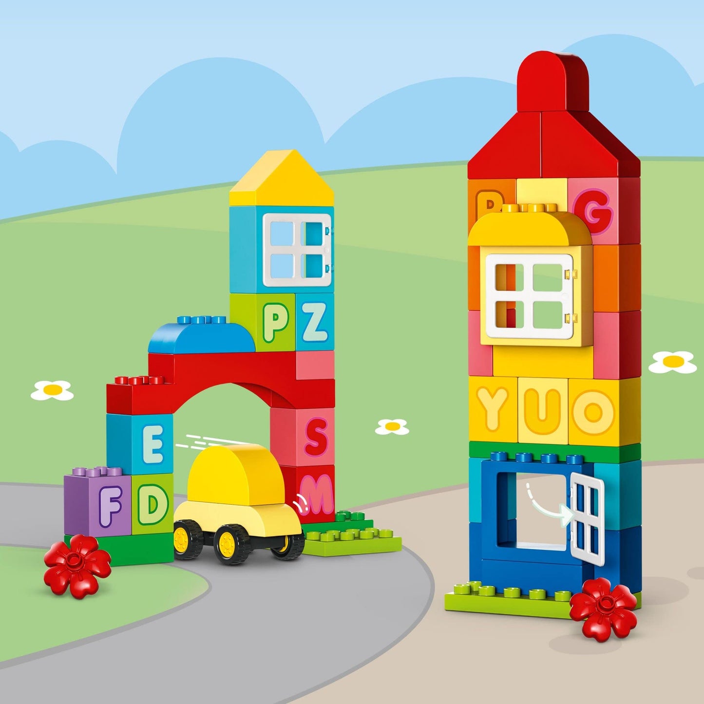 LEGO DUPLO Classic Alphabet Town 10935, Educational Early Learning Toys for Babies & Toddlers Ages +18 Months, Learn Colors, Letters and Shapes with