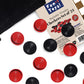Fun+1 Toys! 26 Red and Black Checkers Pieces Only * 1.125 inch Wooden Checker Pieces for Checkers Board Game with Stackable Ridge in Drawstring