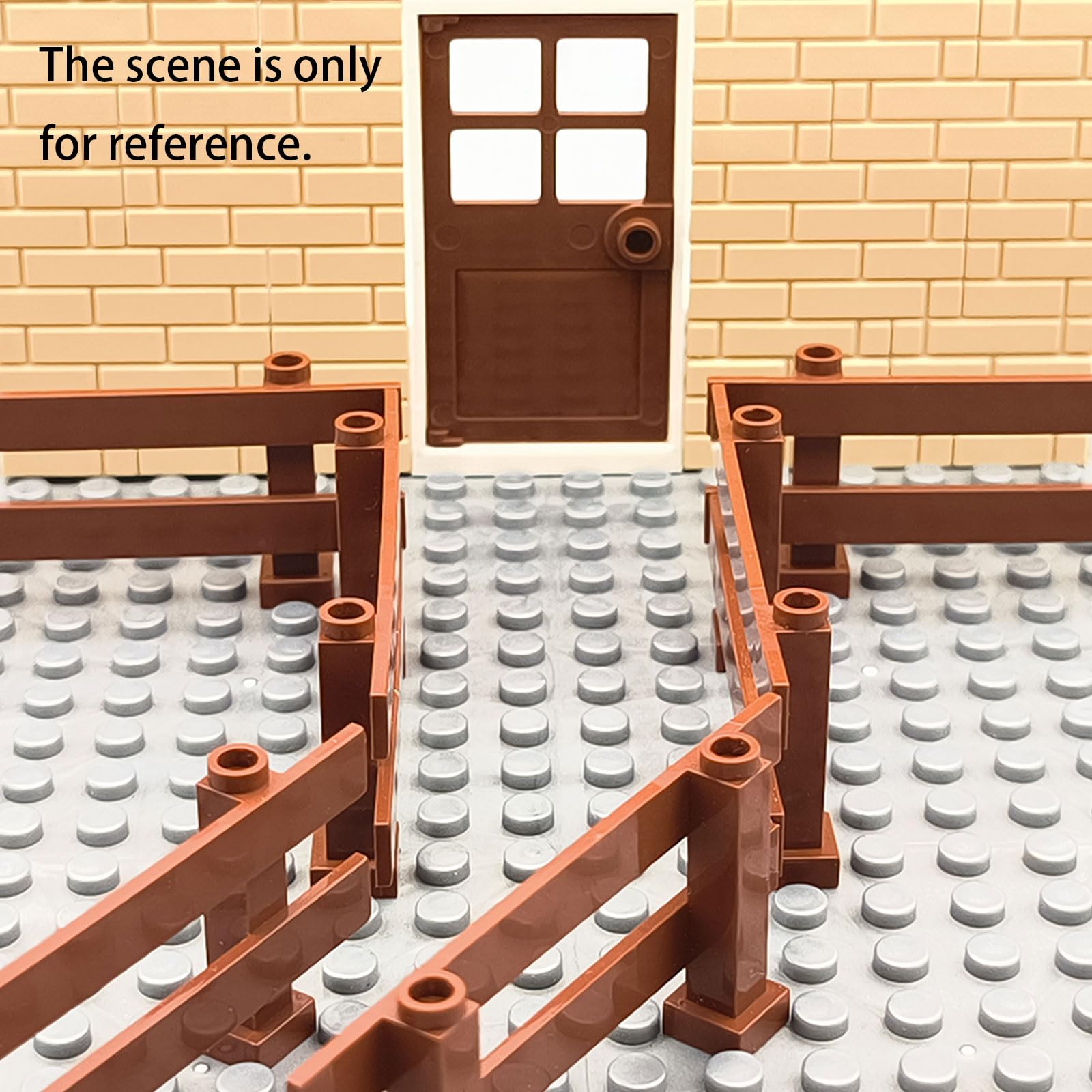 24pcs 1x8 Fences Building Block Toy Garden Farm Pieces Accessories Brown Fence Compatible with Major Brand