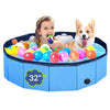 Dog Pool, Foldable Pet Swimming Pool with 6mm High-Strength PP Board, Hard Plastic Collapsible Doggy Pools for Small Dogs Kitty Duck,Non-Slip Doggie
