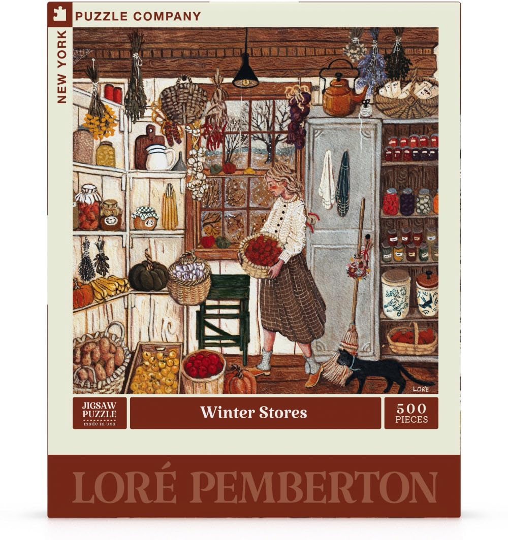 New York Puzzle Company - Loré Pemberton Winter Stores - 500 Piece Jigsaw Puzzle for Adults by Loré Pemberton