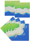 General Jim's Blue Beach and Water Road City Baseplates Full Set for Ocean Island Street Base Plate - Pirates Sea Grass Toy Kit for Building Blocks
