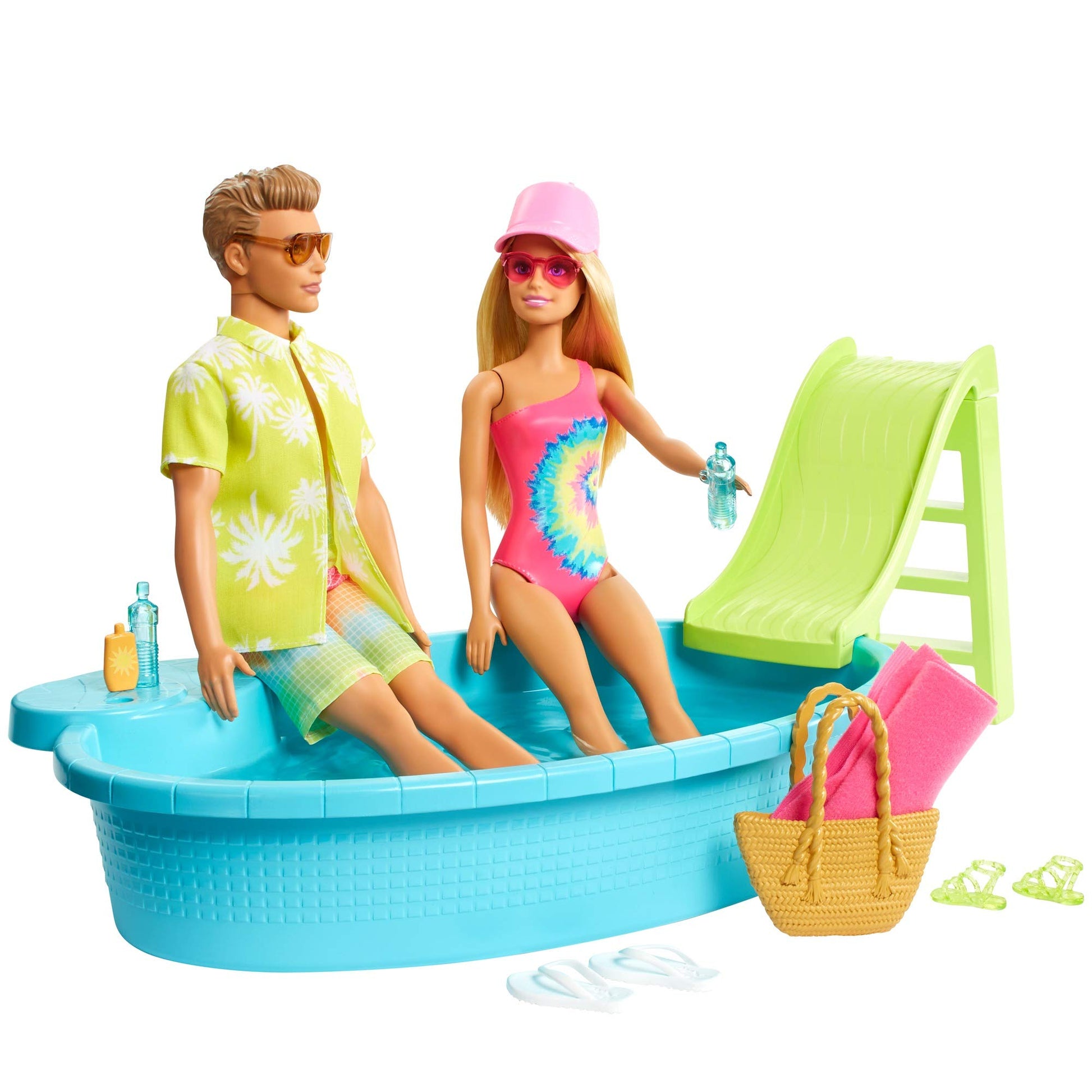 Barbie GJB71 Barbie Gift Set with Convertible, Pool, Barbie Doll and Ken Doll in Swimwear