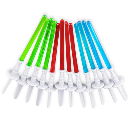 Super Z Outlet Light Sabre Cupcake Decoration Toppers Sticks Picks Set for Children Birthday Party, Fan Shows, Movies, 4" inches Tall (24)