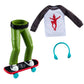 The Elf on the Shelf MagiFreez Holly Jolly Ollie Skateboard Set for Your Scout Elf - Includes Magical Standing Pants, elf- Sized Long Sleeve tee