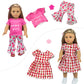 23 Pcs American Doll Clothes Dress and Accessories Sets for American 18 inch Dolls - Including 10 Complete Set of Clothing , Doll Accessories