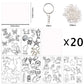Natonhi Shrinky Dink Sheets Kit 145Pcs Shrink Art Kit Including 20pcs Shrinky Paper Sheets 6pcs Traceable Picture Keychains Accessories- Perfect